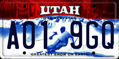 UT license plate A019GQ