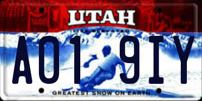 UT license plate A019IY