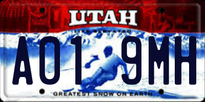 UT license plate A019MH