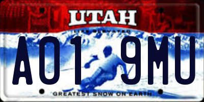 UT license plate A019MU