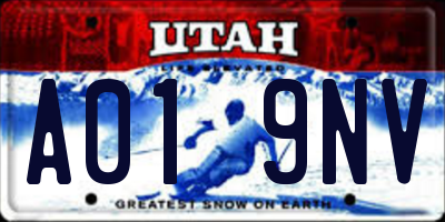 UT license plate A019NV