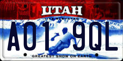 UT license plate A019QL