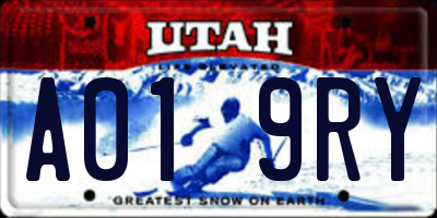 UT license plate A019RY