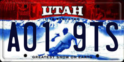 UT license plate A019TS