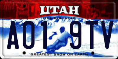 UT license plate A019TV