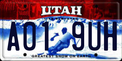 UT license plate A019UH