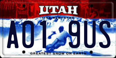 UT license plate A019US