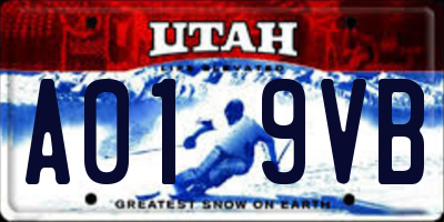 UT license plate A019VB