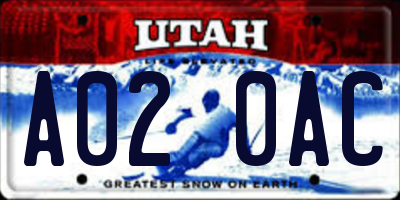 UT license plate A020AC