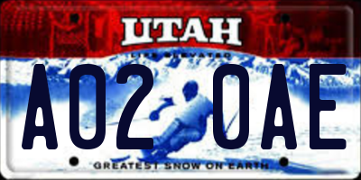 UT license plate A020AE