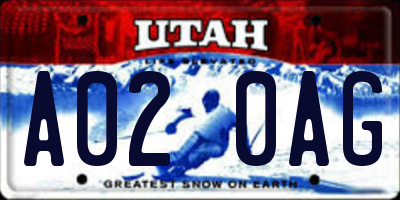 UT license plate A020AG