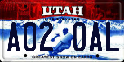 UT license plate A020AL