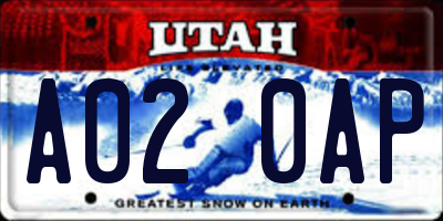 UT license plate A020AP