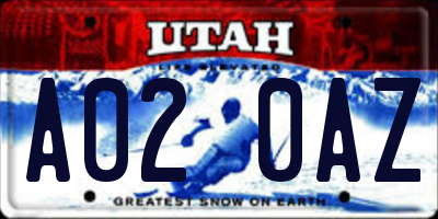 UT license plate A020AZ