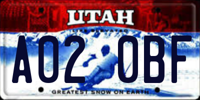 UT license plate A020BF