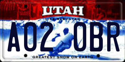 UT license plate A020BR