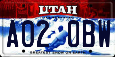 UT license plate A020BW