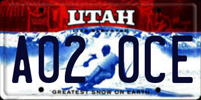 UT license plate A020CE