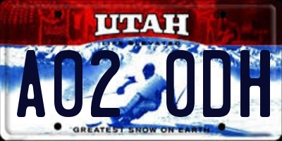 UT license plate A020DH