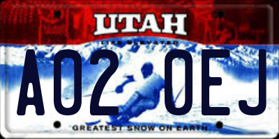 UT license plate A020EJ