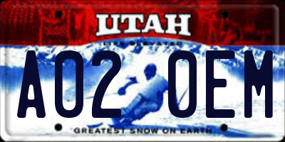 UT license plate A020EM