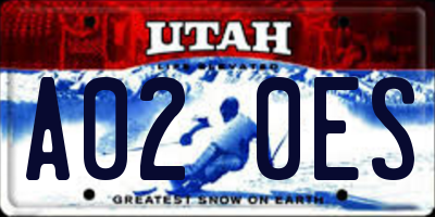 UT license plate A020ES