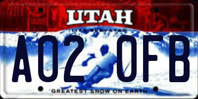 UT license plate A020FB