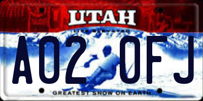 UT license plate A020FJ