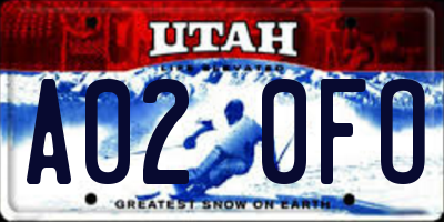 UT license plate A020FO