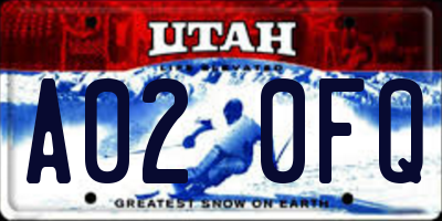 UT license plate A020FQ