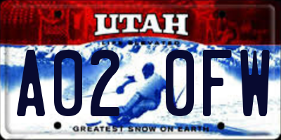 UT license plate A020FW