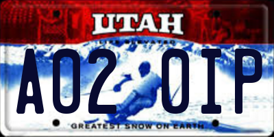 UT license plate A020IP