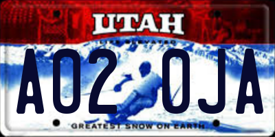 UT license plate A020JA