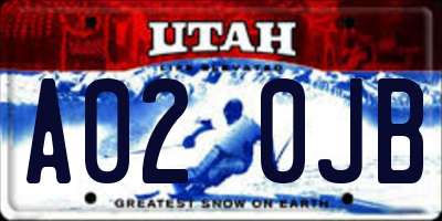 UT license plate A020JB