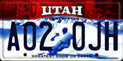 UT license plate A020JH