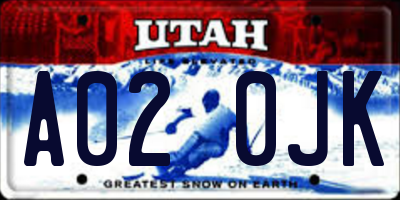 UT license plate A020JK