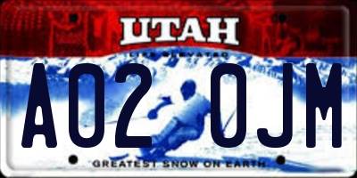 UT license plate A020JM