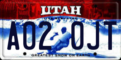 UT license plate A020JT