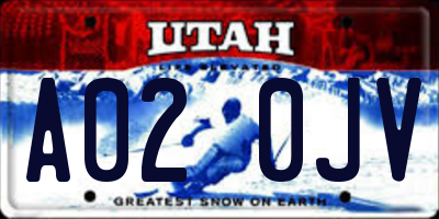 UT license plate A020JV