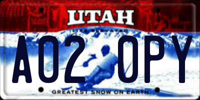 UT license plate A020PY