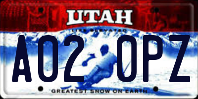 UT license plate A020PZ