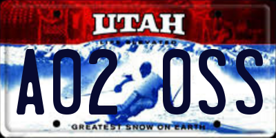 UT license plate A020SS