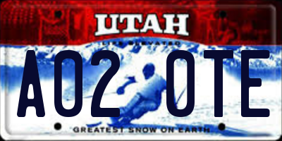 UT license plate A020TE