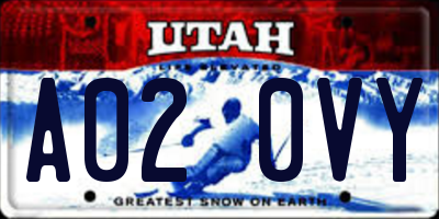 UT license plate A020VY