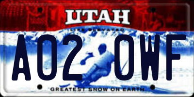 UT license plate A020WF