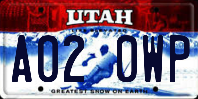 UT license plate A020WP