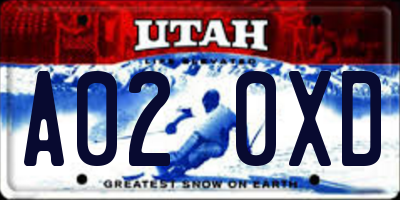 UT license plate A020XD