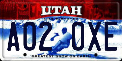UT license plate A020XE