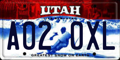 UT license plate A020XL