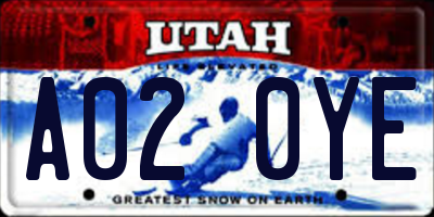 UT license plate A020YE